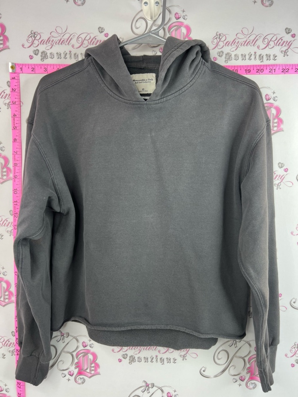 Abercrombie & Fitch sweater hoodie grey Washed Charcoal Gray Hooded Pullover